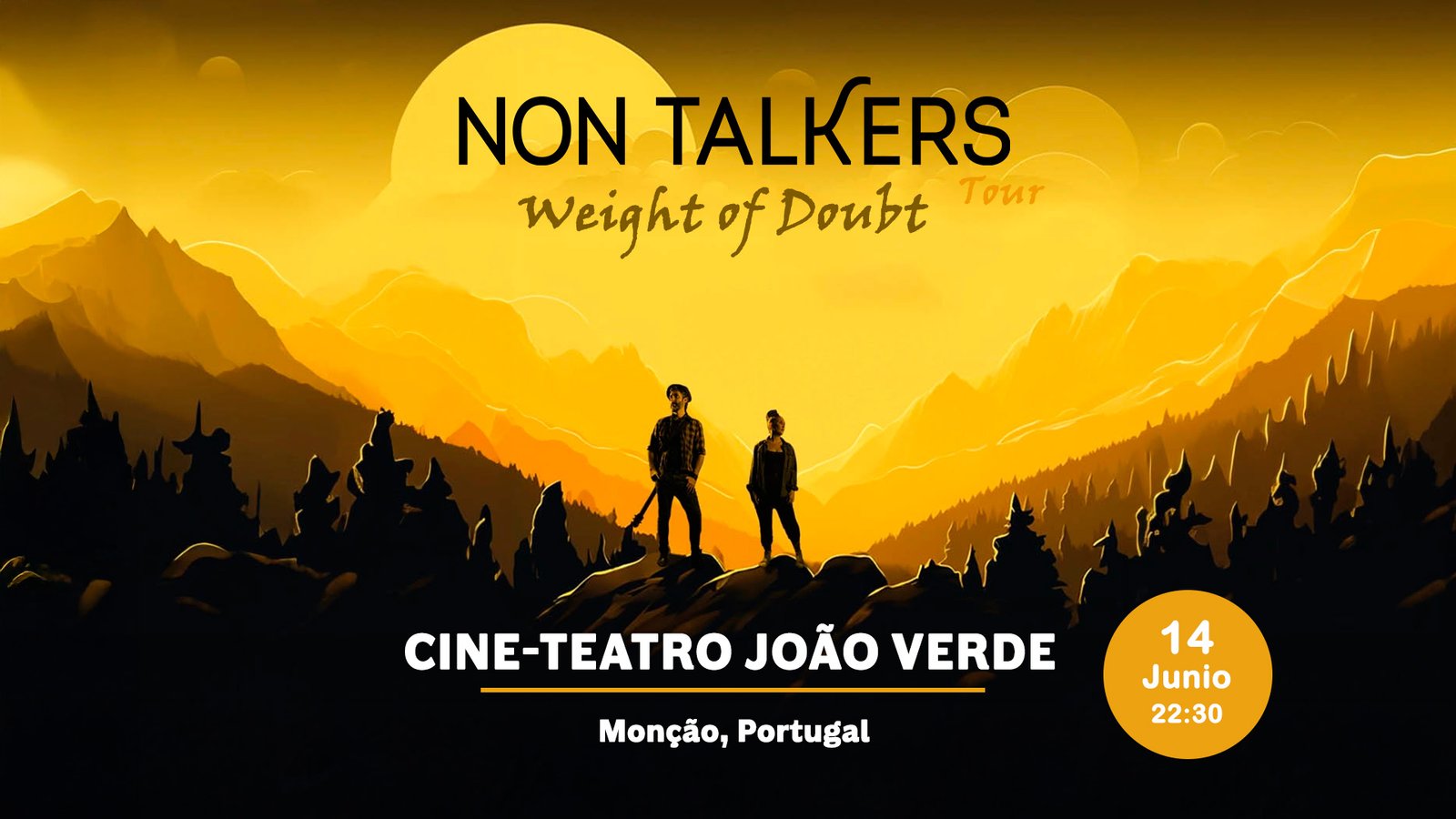Cine-teatro João Verde, concerto dos Non Talkers no dia 14 de Junho de 2025, às 21h30